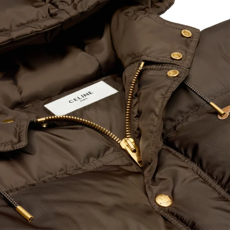 CELINE Triomphe Cropped Down Jacket In Lightweight Nylon-4