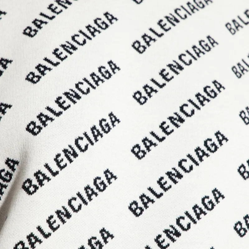 Balenciaga Long Sleeve Crewneck 'White/Black'-3