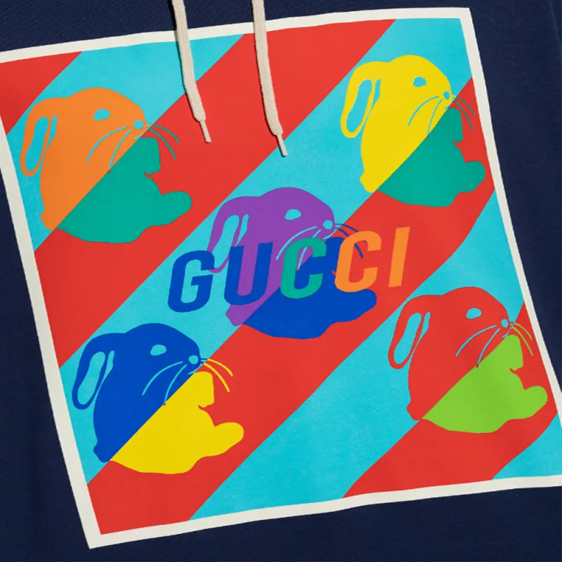 GUCCI Lunar New Year Bunny Print Hooded Sweatshirt-4