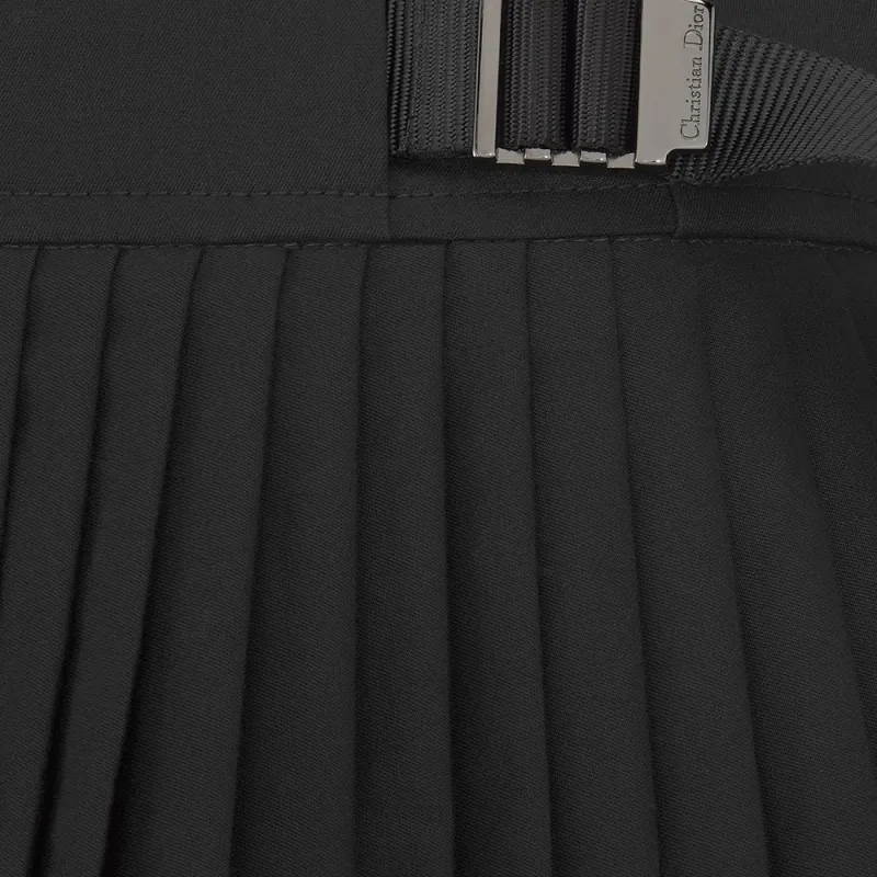 DIOR Logo Engraved Pleated Mini Skirt-5