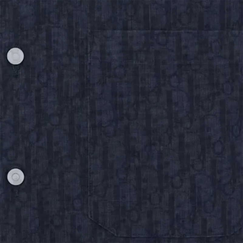 DIOR Quarterly New Products Shirts Men Marine Blue-4