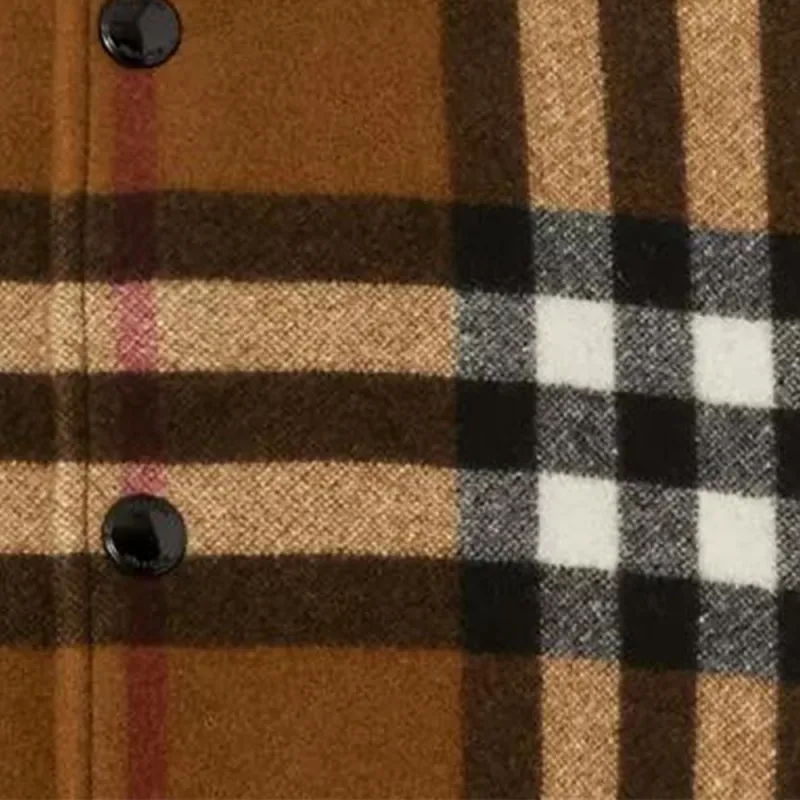 Burberry Check Technical Wool And Leather Bomber Jacket-5