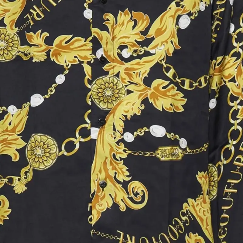 VERSACE JEANS Chain Couture Printed Button Up Shirt-6