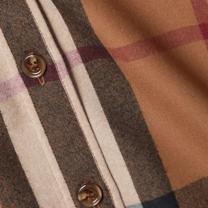 Burberry Check Wool Oversized Shirt 'Birch Brown'-2