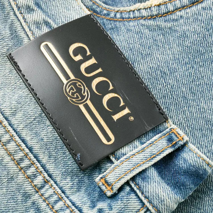 GUCCI Denim Trousers Women's Blue-7