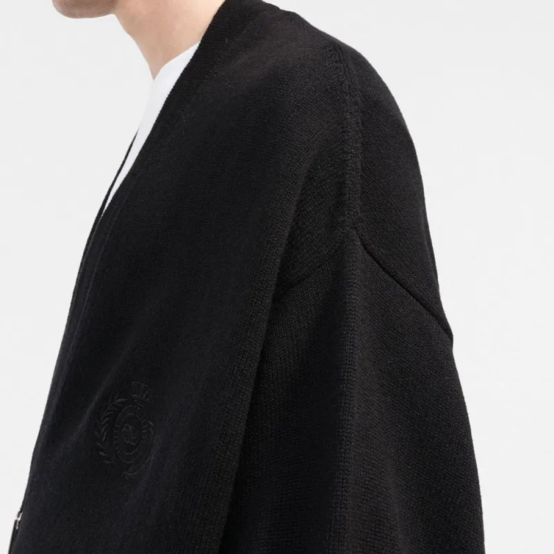 Balenciaga SS22 Knitted Fabric Cardigan Coat Men's Black-4