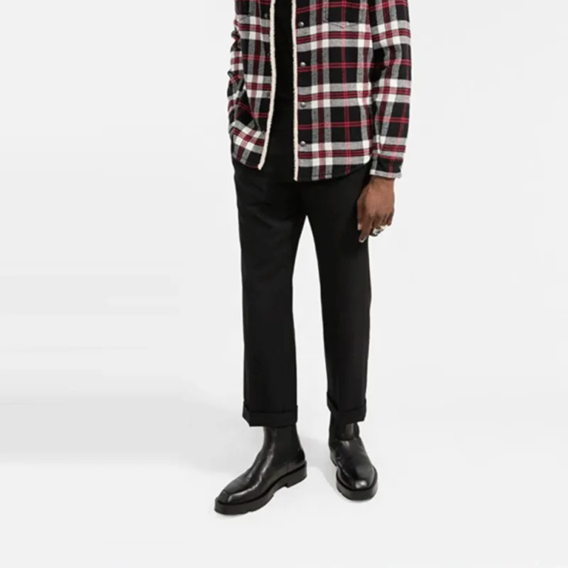 SAINT LAURENT Checked Vintage Sherling Shirt-5