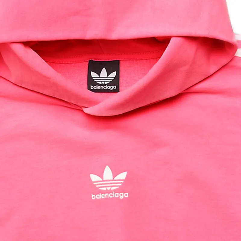 Balenciaga X Adidas No Rib Hoodie Medium Fit Neon Pink-4