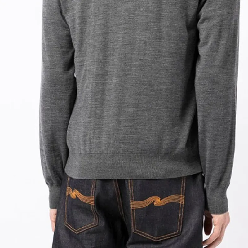 GUCCI FW22 Knitted Fabric Cardigan Coat Men's Gray-5