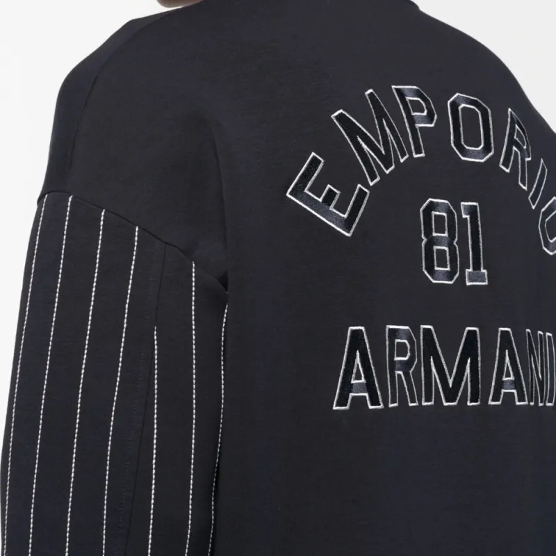 EMPORIO ARMANI Logo Embroidered Jersey Sweatshirt-4