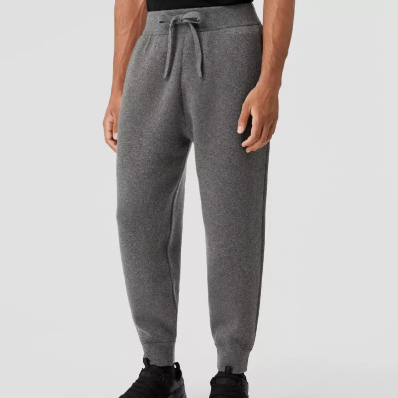 Burberry Knitted Sweatpants Men Gray-2
