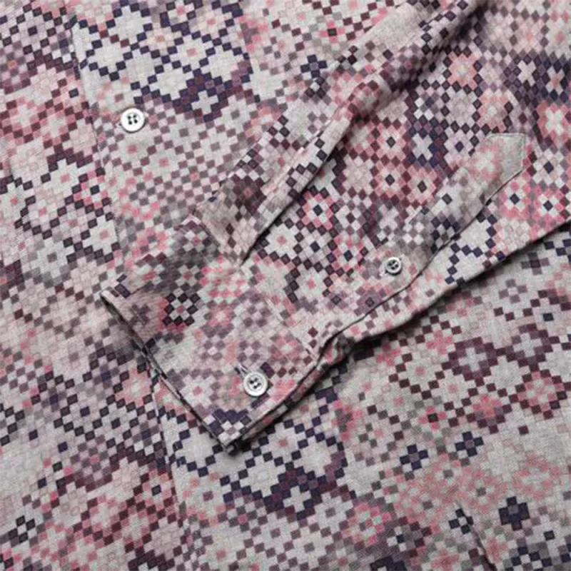 EMPORIO ARMANI FW22 Shirt Men's Gray Pink-3