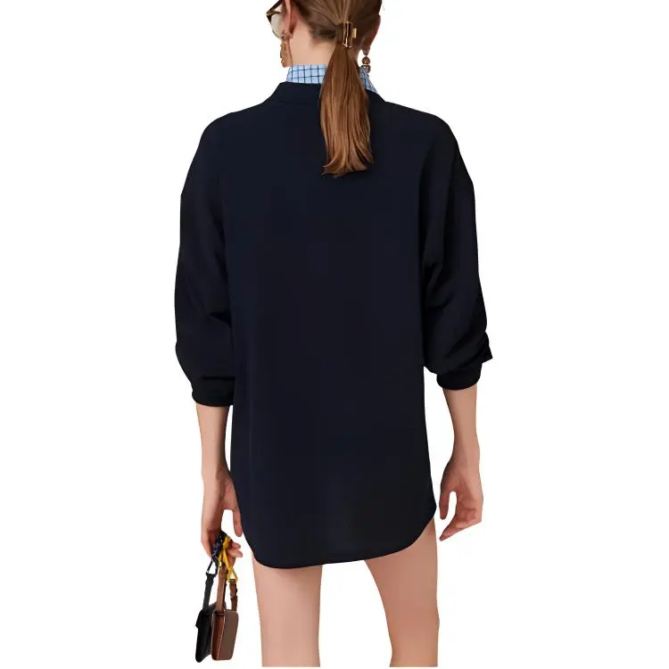 MIU MIU Logo Embroidered Piqué Long Sleeved Polo Shirt-1