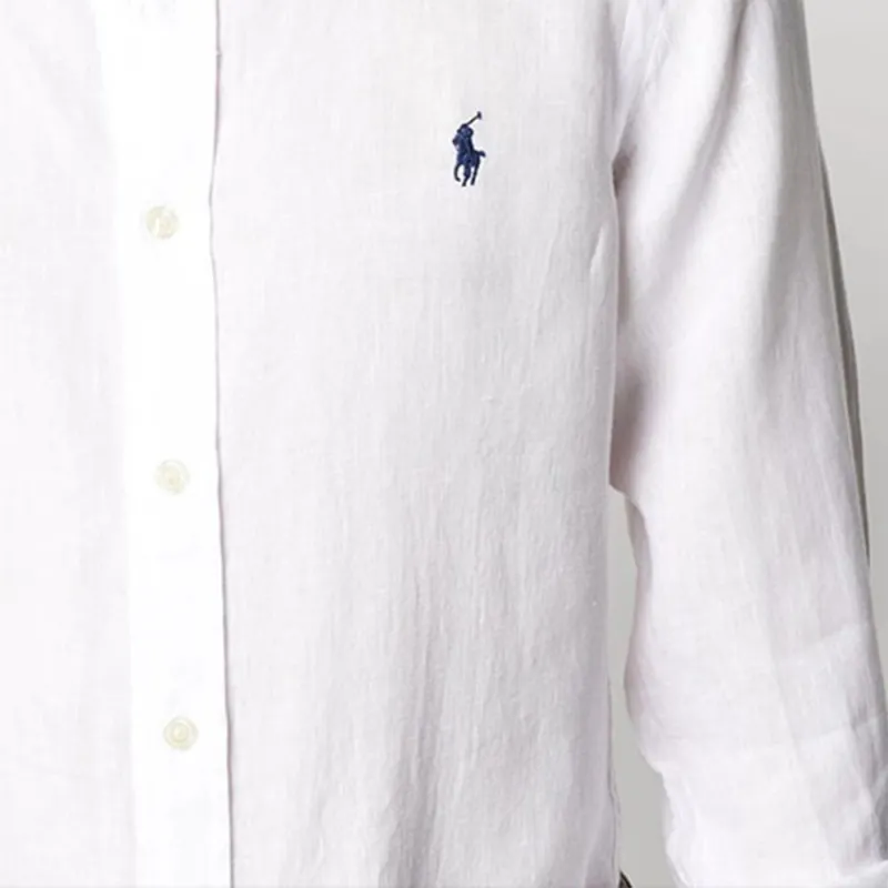 Polo Ralph Lauren Collarless Logo Embroidered Shirt-4