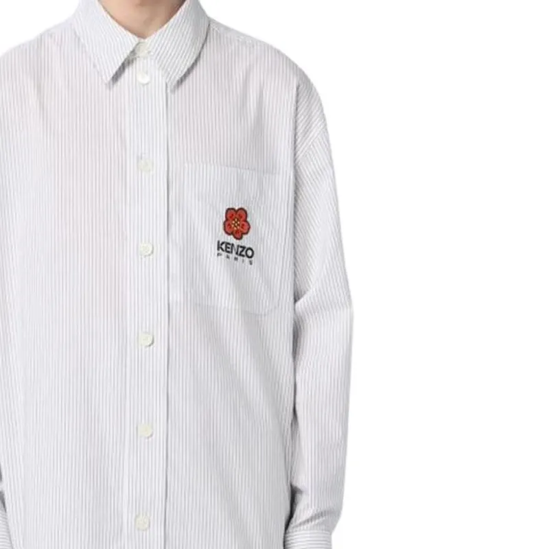 KENZO Striped Boke Flower Oversized Shirt-7