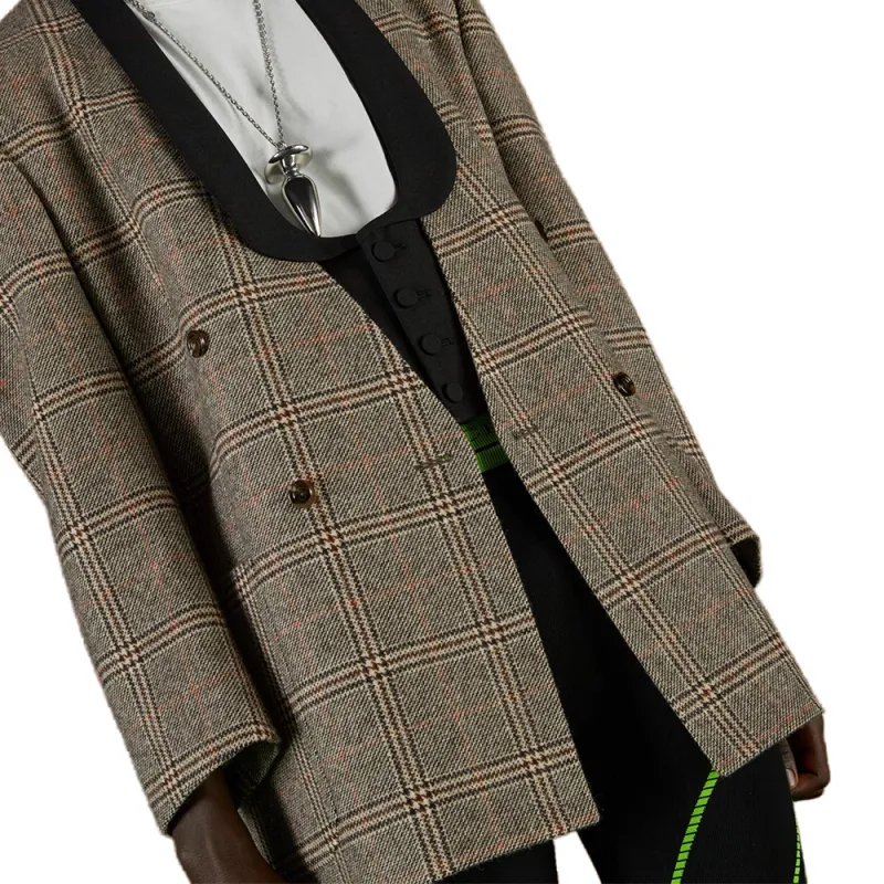 GUCCI Checked Double-Breasted Jacket-6