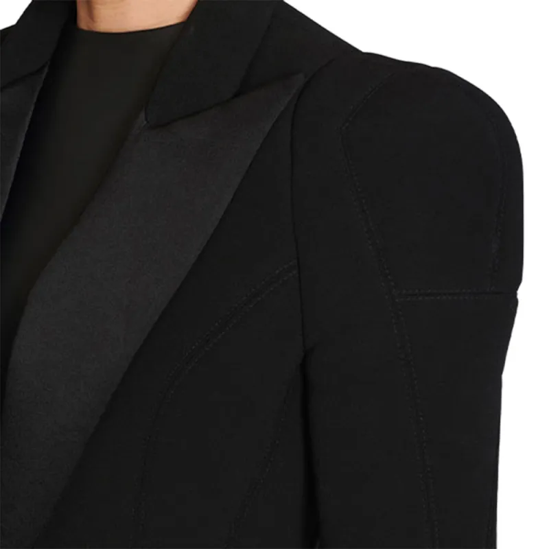 BALMAIN Structured shoulder Wool Blazer-4