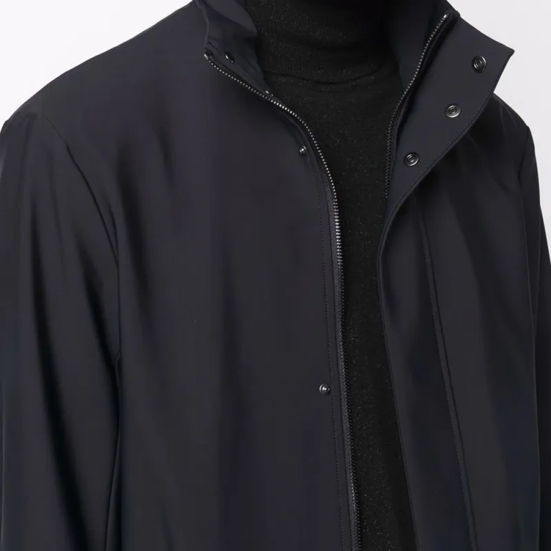 EMPORIO ARMANI High Neck Zipped Mid Length Coat-4