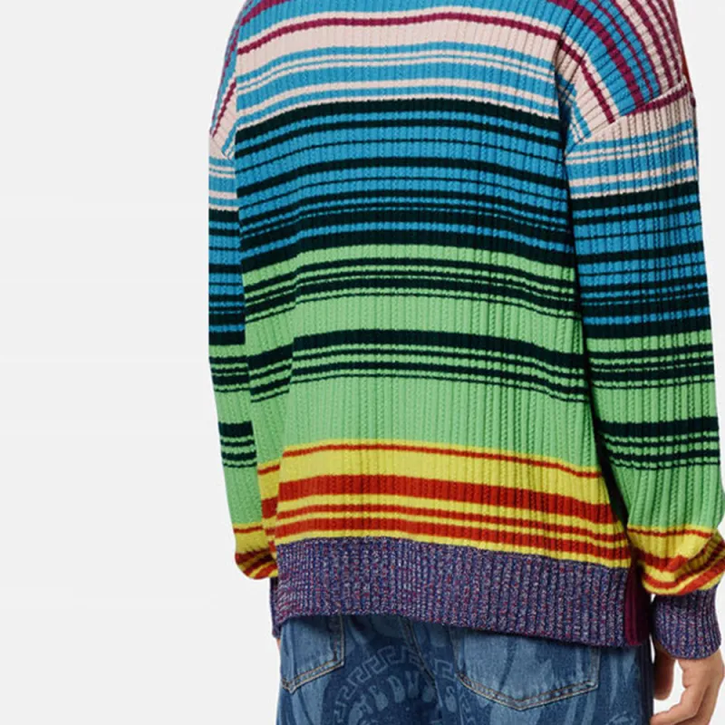 VERSACE Medusa Logo Intarsia Crewneck Jumper-5