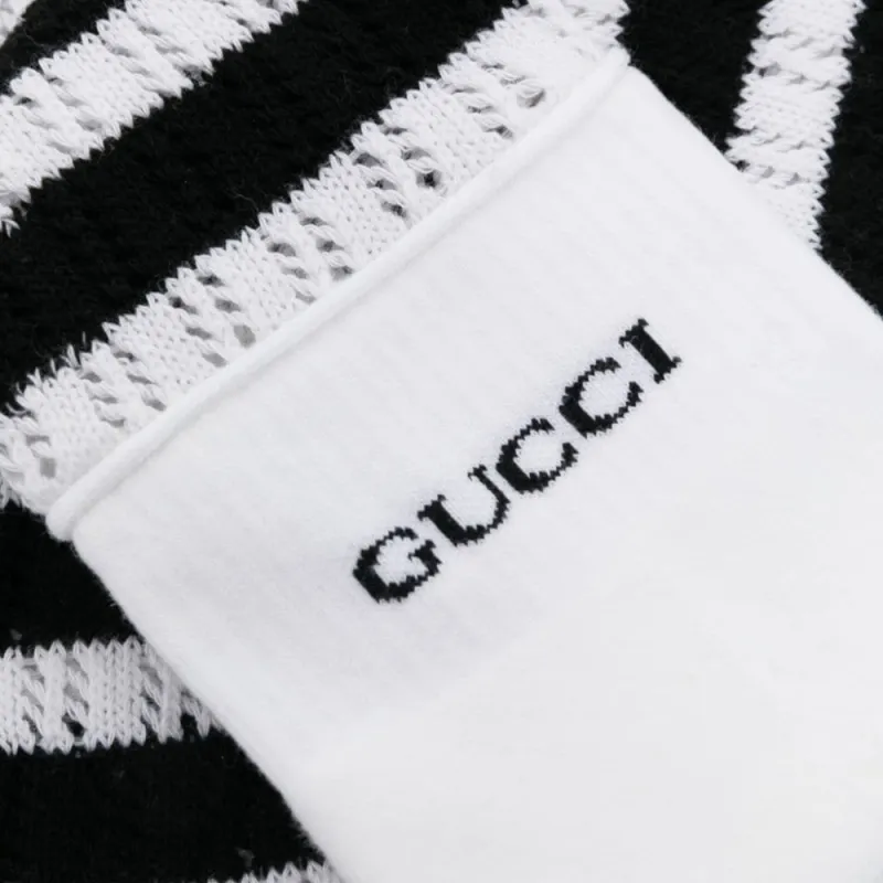 GUCCI SS23 Mid Calf Socks Women's 1 Pack White-1
