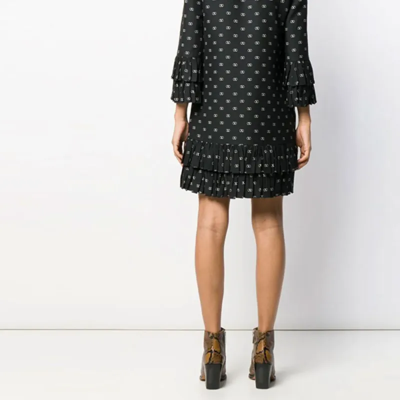 Valentino Long Sleeved Dresses Women's Black-4