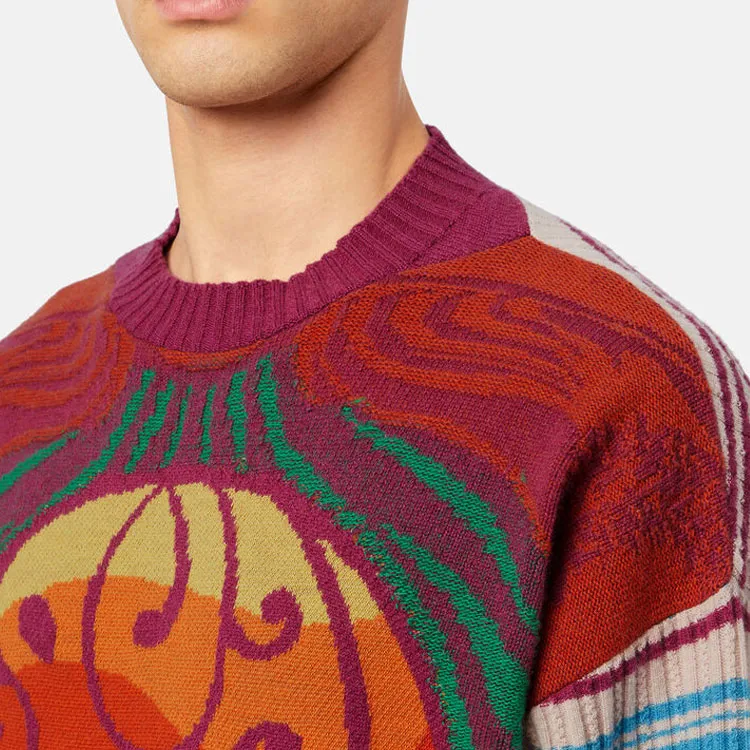 VERSACE Medusa Logo Intarsia Crewneck Jumper-4