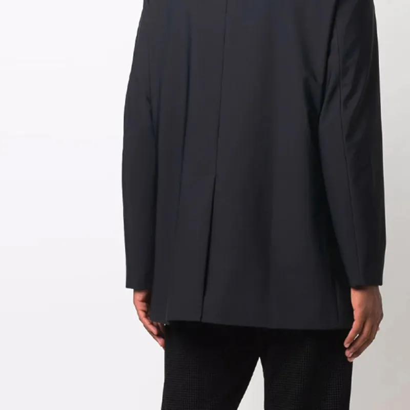 EMPORIO ARMANI High Neck Zipped Mid Length Coat-5