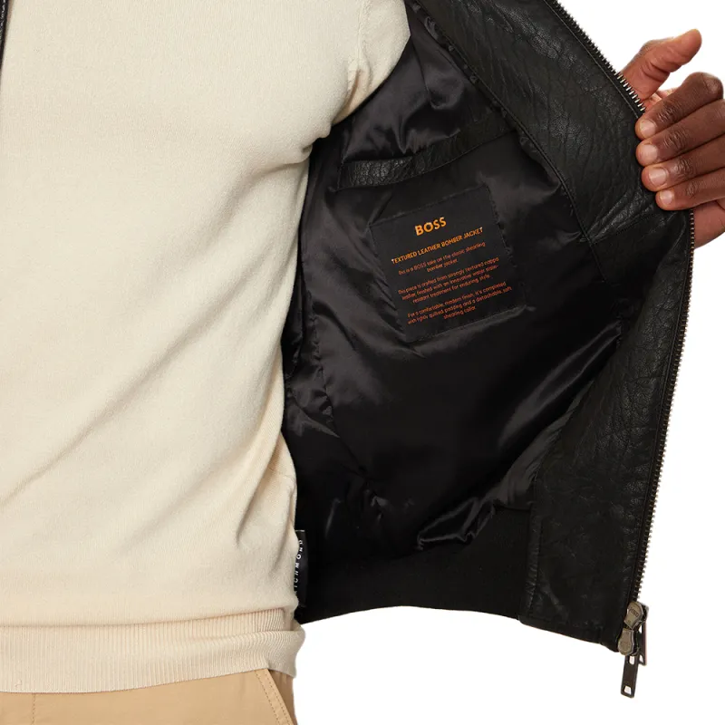 HUGO BOSS Zip Up Leather Jacket-5