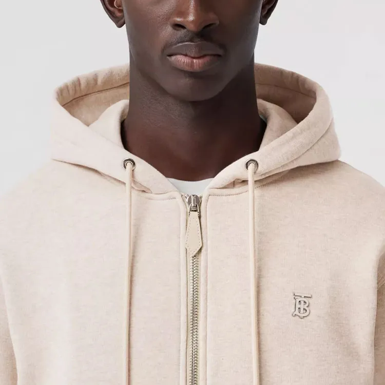 Burberry Monogram Motif Cotton Zip Up Cashmere Hoodie-4