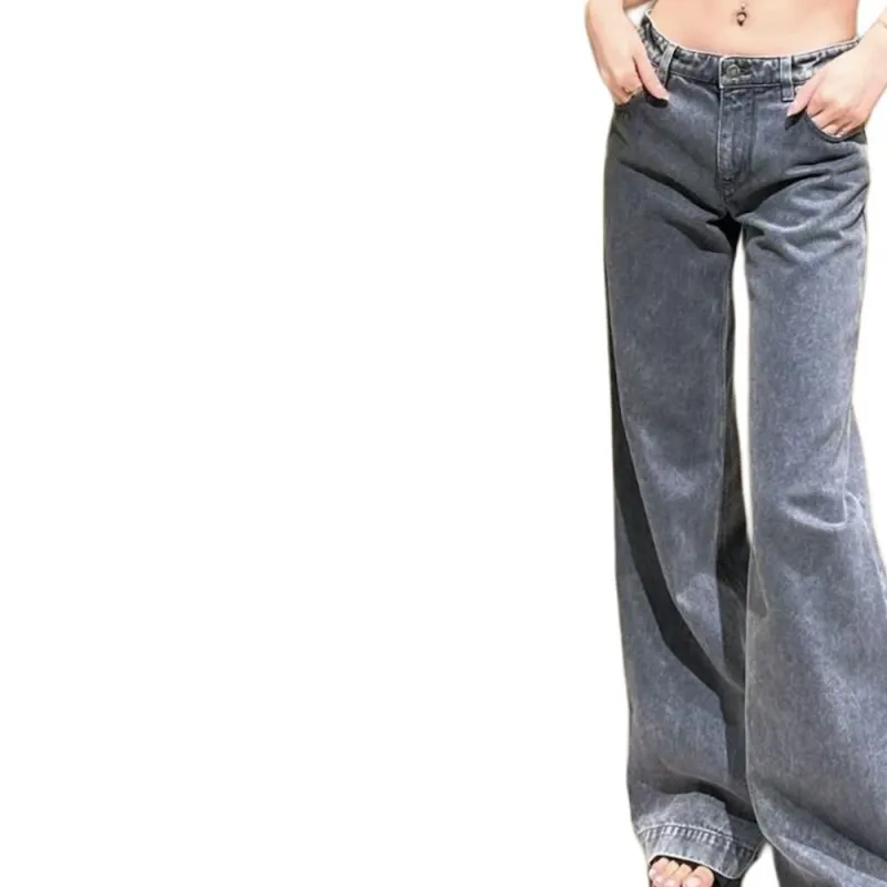 LOUIS VUITTON Washed Denim Wide Leg Jeans-4