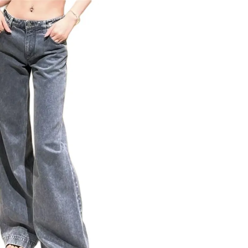LOUIS VUITTON Washed Denim Wide Leg Jeans-3