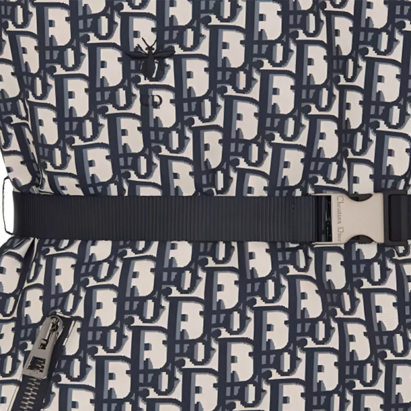 DIOR Belted Dress Technical Taffeta Jacquard With Sleeveless Dress Women's Marine Blue-2