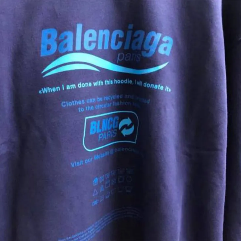 Balenciaga Sweatshirt Loose Fit Men's Blue-2