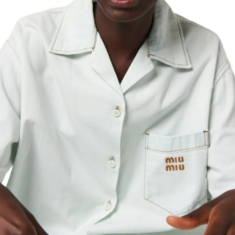 MIU MIU Chambray Denim Shirt-4