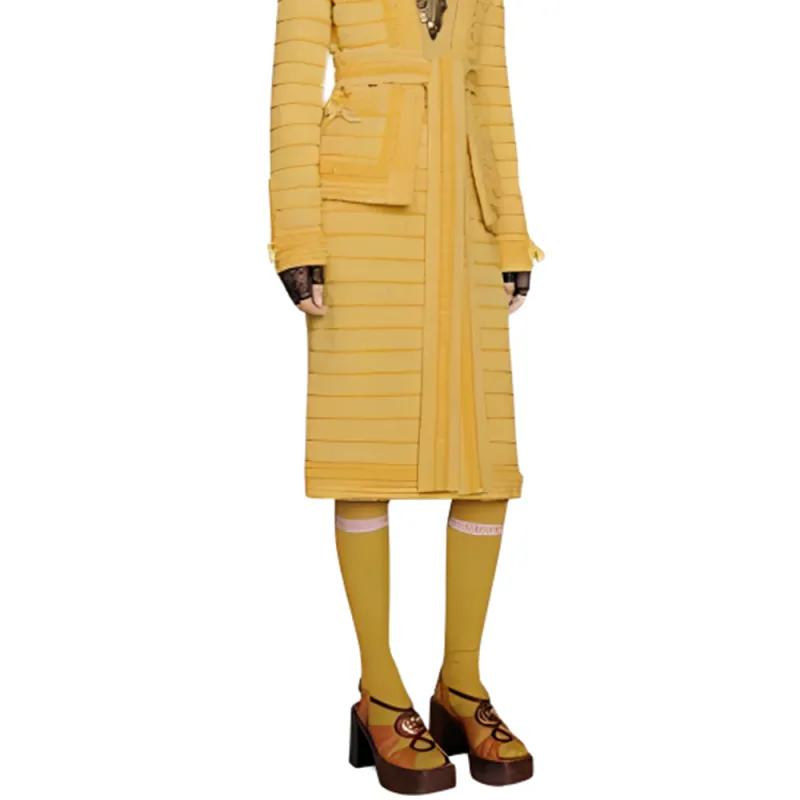 GUCCI SS23 Knitted Fabric Cardigan Women's Yellow-7