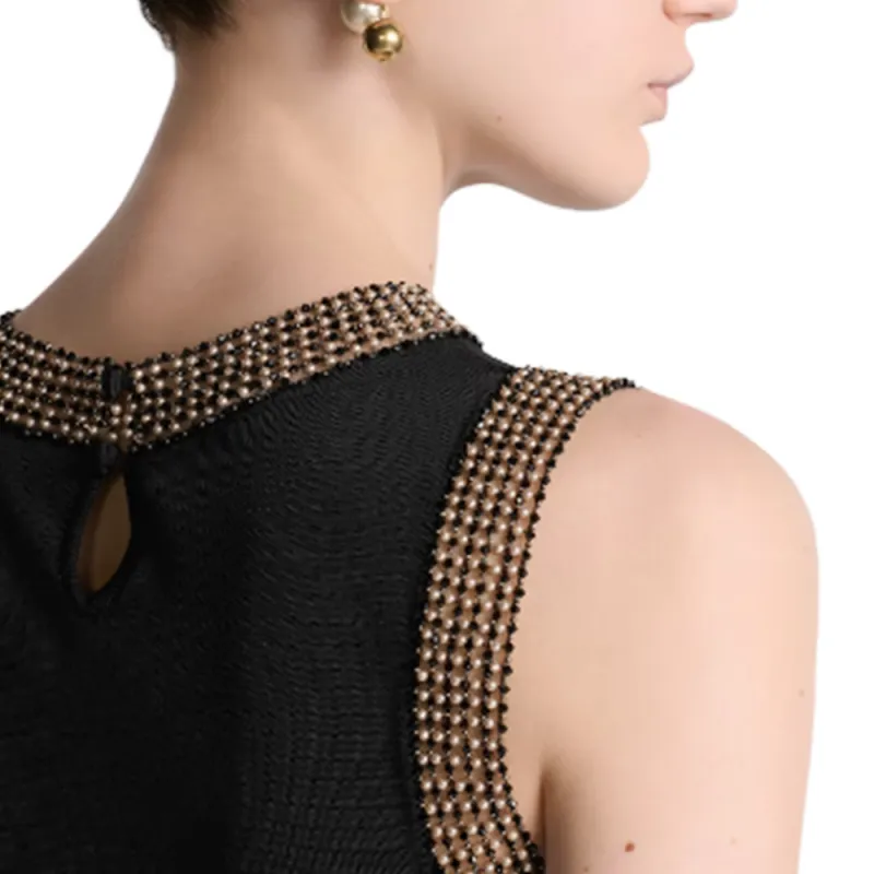 DIOR Sleeveless Dress Women's Black-5