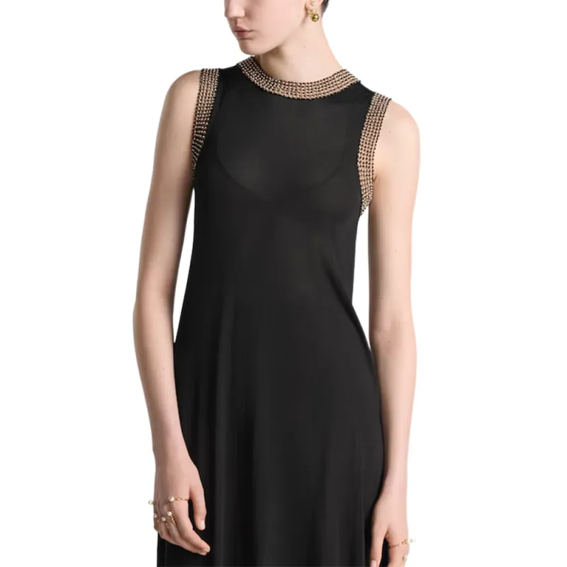 DIOR Sleeveless Dress Women's Black-4