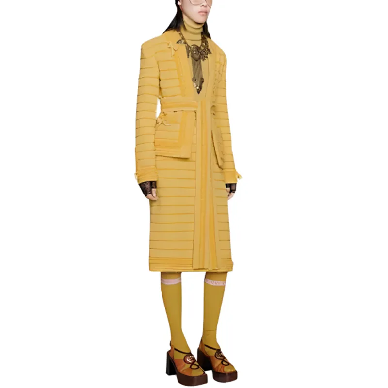 GUCCI SS23 Knitted Fabric Cardigan Women's Yellow-1