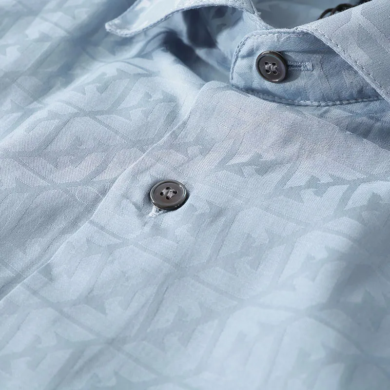 EMPORIO ARMANI SS23 Shirt Men's Gray Blue-3