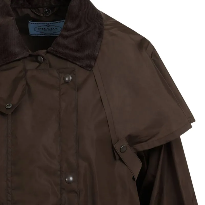 PRADA Corduroy Collar Long Sleeved Storm Jacket-4