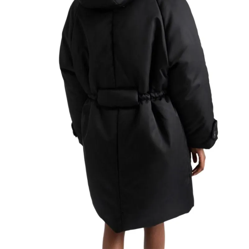 PRADA Logo Plaque Padded Zipped Long Coat-5