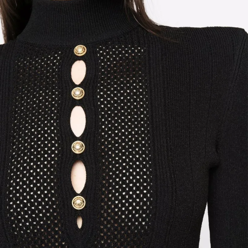 BALMAIN Decorative Button Mini Skirt-1
