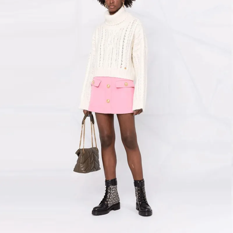 BALMAIN Short Low Rise Gdp Skirt 'Rose'-1
