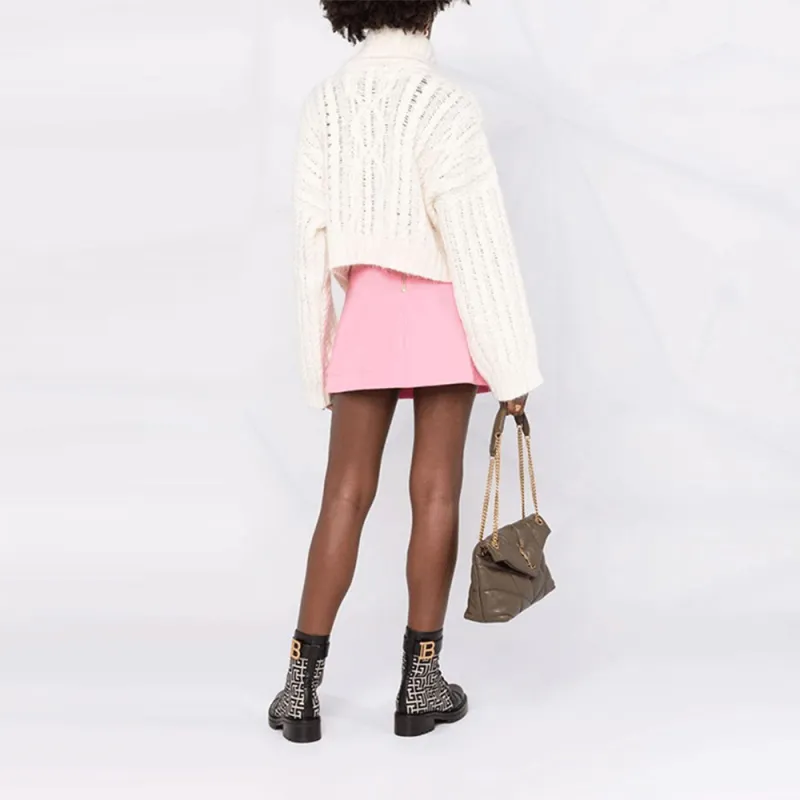 BALMAIN Short Low Rise Gdp Skirt 'Rose'-2