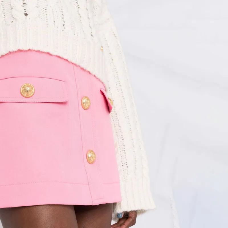 BALMAIN Short Low Rise Gdp Skirt 'Rose'-5