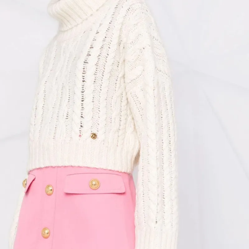 BALMAIN Short Low Rise Gdp Skirt 'Rose'-4