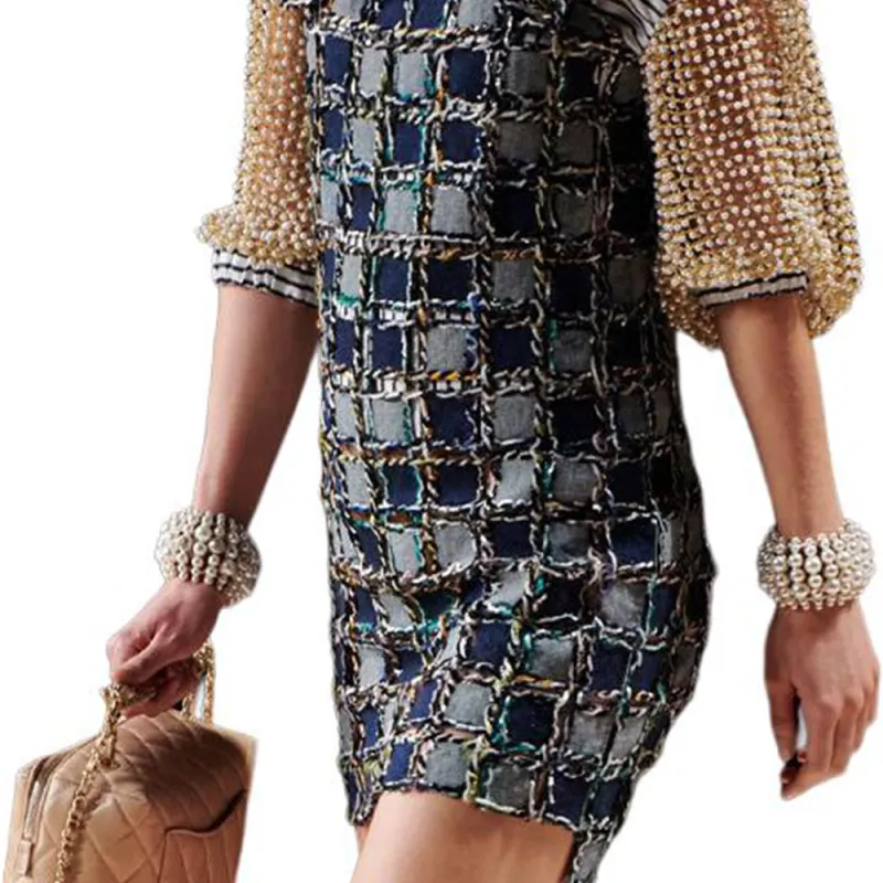 CHANEL FW22 Slip Dresses Women's Blue-4