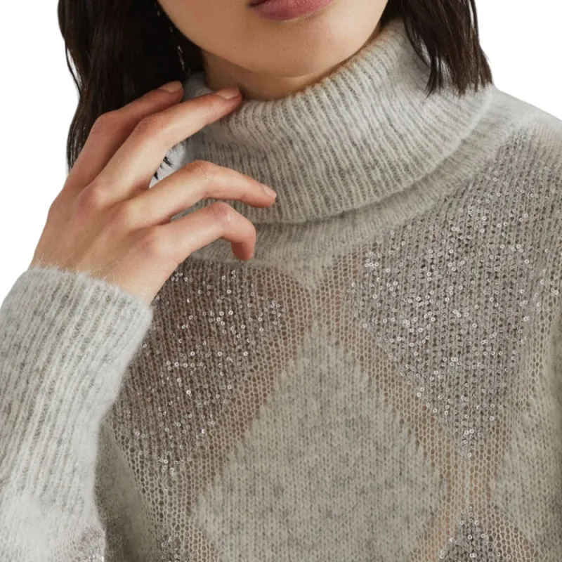 Brunello Cucinelli Sequin Embellished Roll Neck Jumper-4