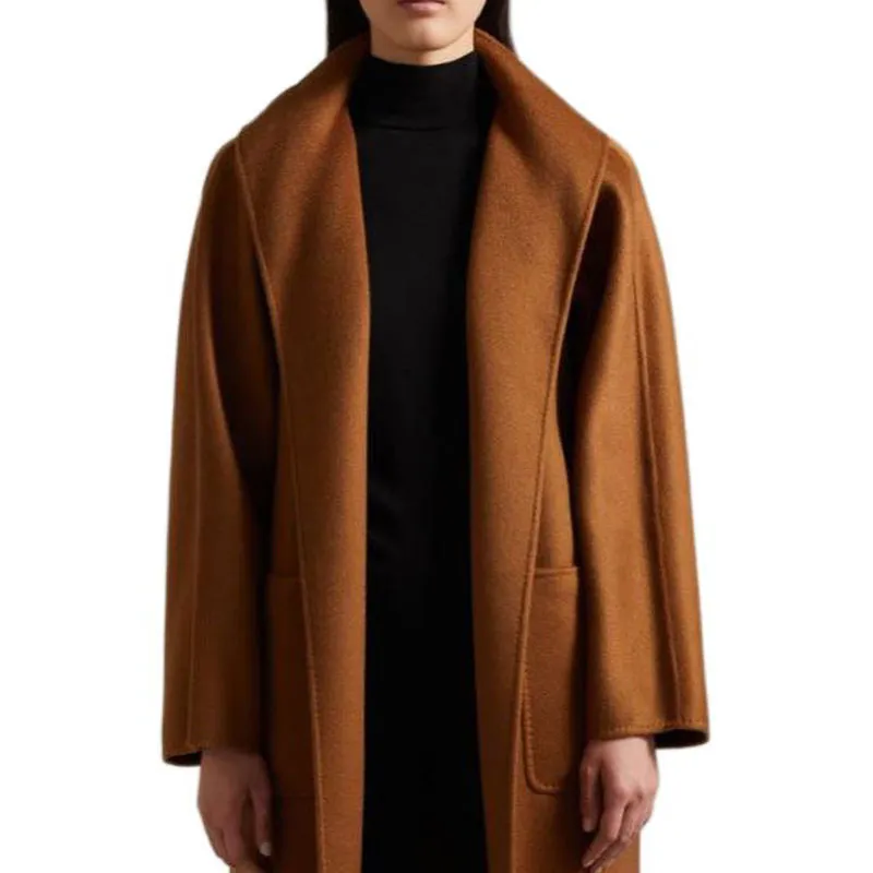 MaxMara Lilia Collection Cashmere Cardigan Coat Women's Tobacco-5