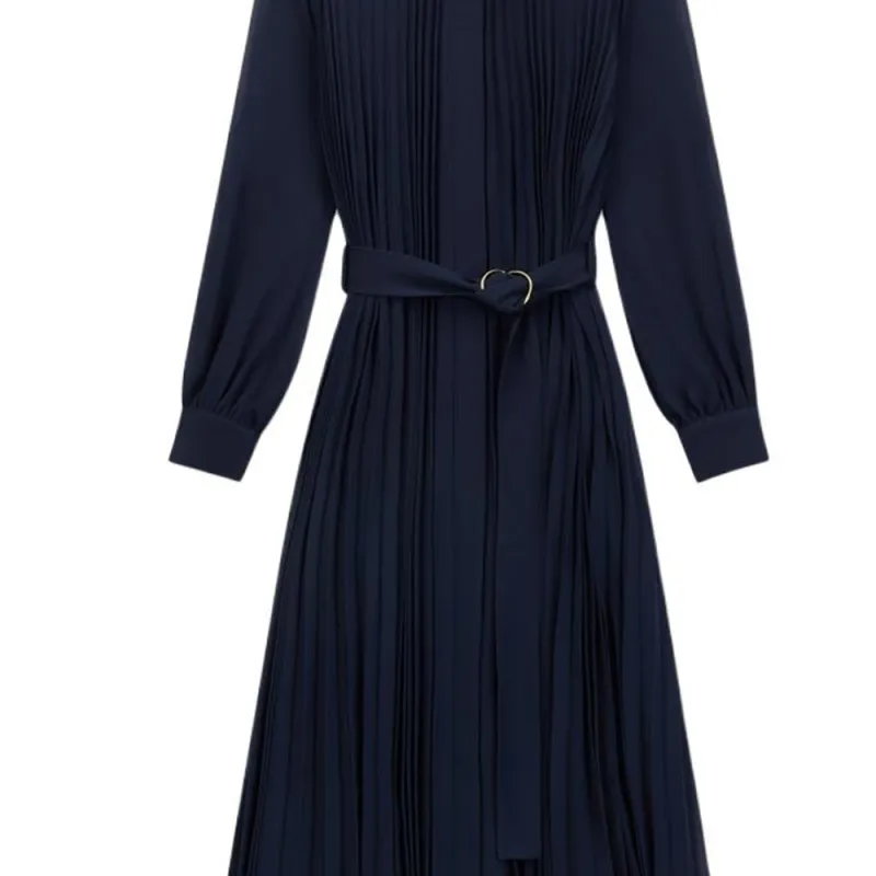 MICHAEL KORS FW24 Long Sleeved Dress Women's Dark Blue-4